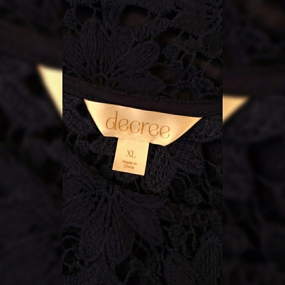 Decree tank style navy crochet lined dress XL NWT - Picture 7 of 13